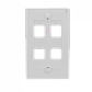 LINKMADE Blanco 4-Keystone Vertical Faceplate 70x114mm - Miniatura 2