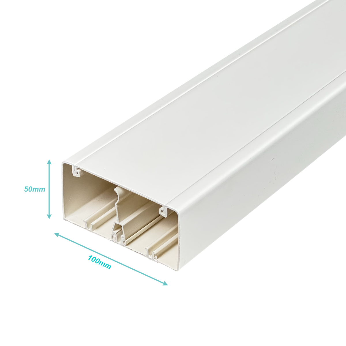 Canaleta LinkChip QN1W PVC blanco 100x50mm con separador y tapa 2m 2