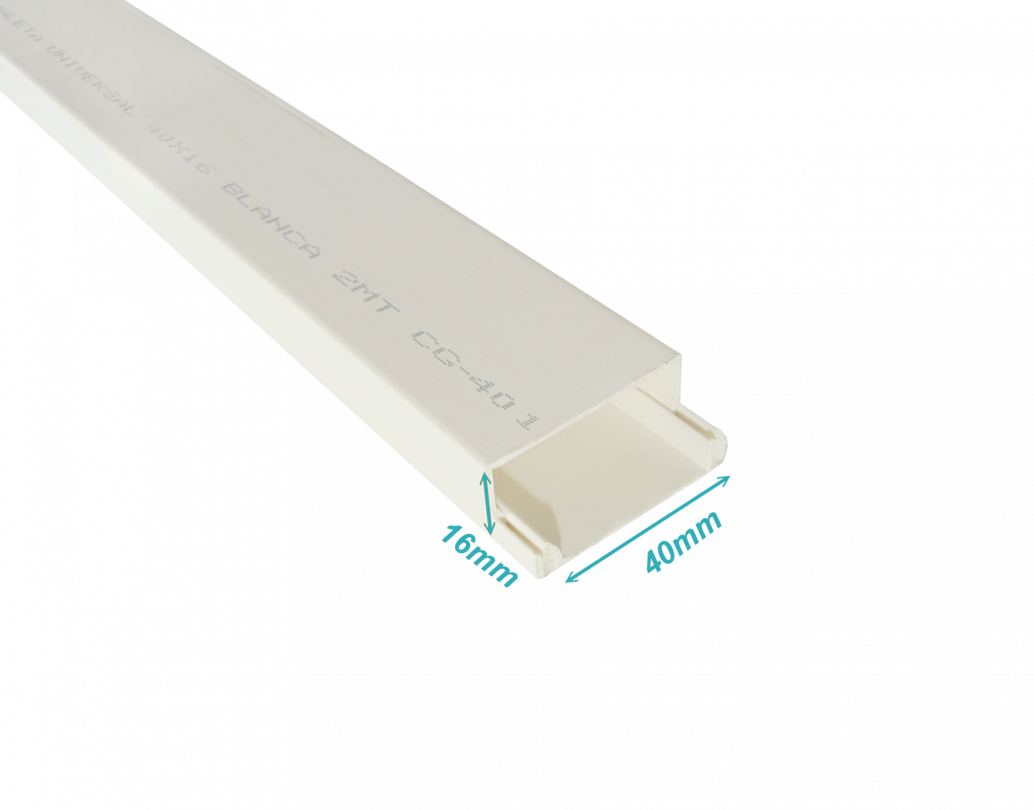 Canaleta LinkChip QN4W PVC blanco 40x16mm con tapa 2m 1