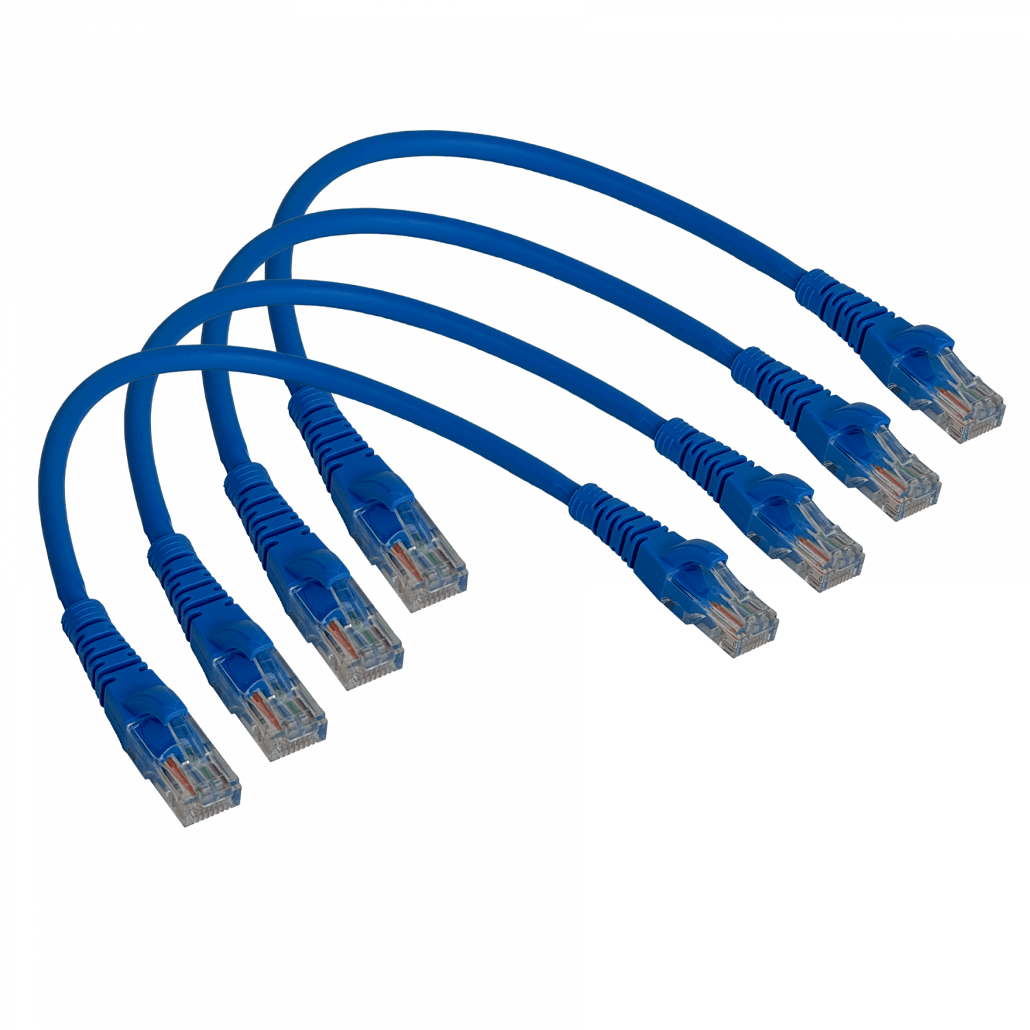 Pack x4 Cable Patch LINKMADE Cat5e 30cm Azul LSZH Inyectado Multifilar 4
