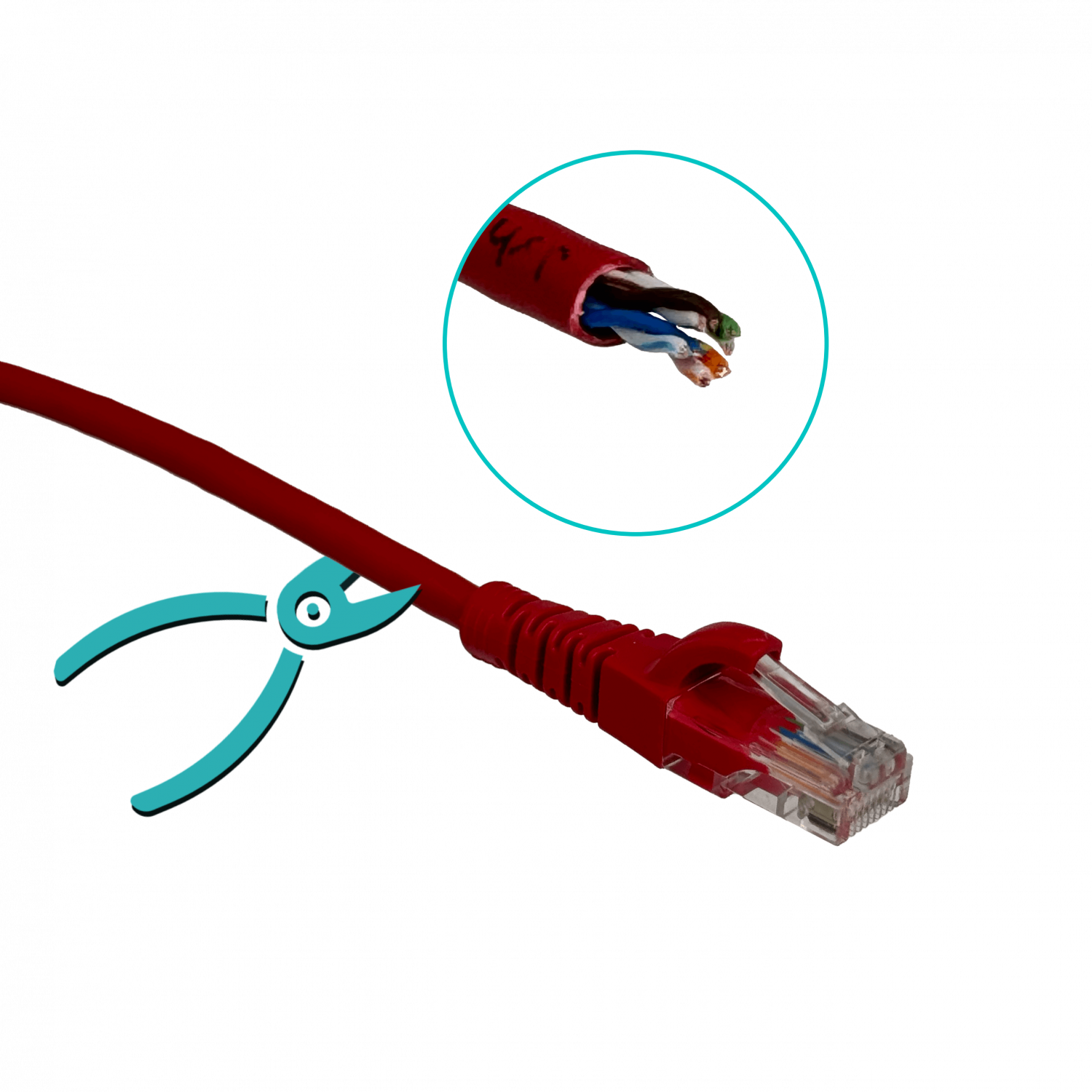 Cable Patch LINKMADE Cat5e 5mt Rojo LSZH Inyectado Multifilar 2