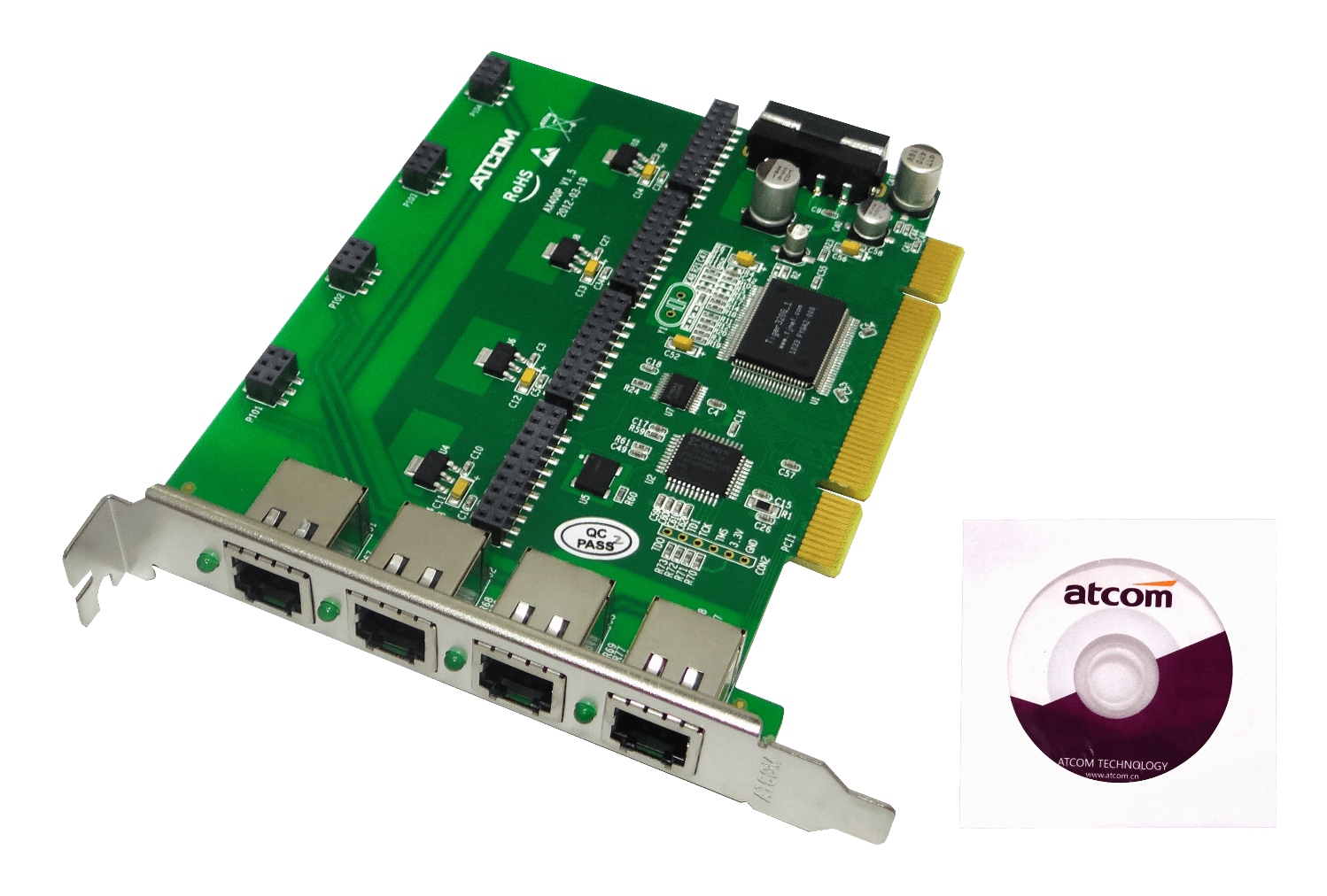 ATCOM PCI 4X 4-RJ11 REQ-AX110 3.3/5V 32BIT TARJETA ASTERISK 3