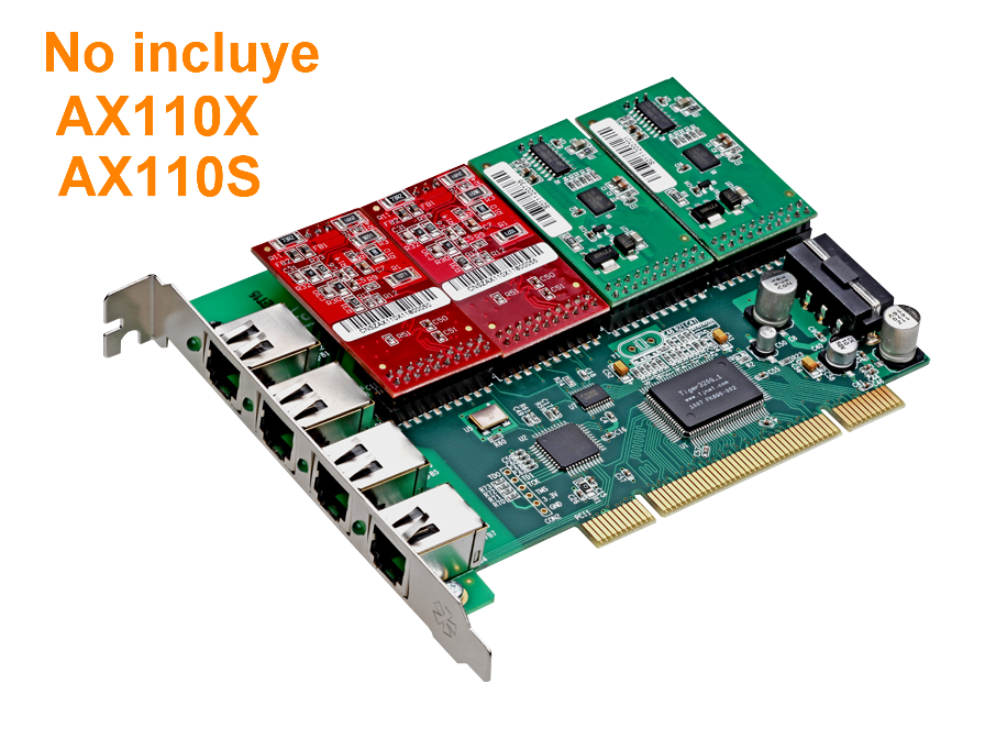 ATCOM PCI 4X 4-RJ11 REQ-AX110 3.3/5V 32BIT TARJETA ASTERISK 4