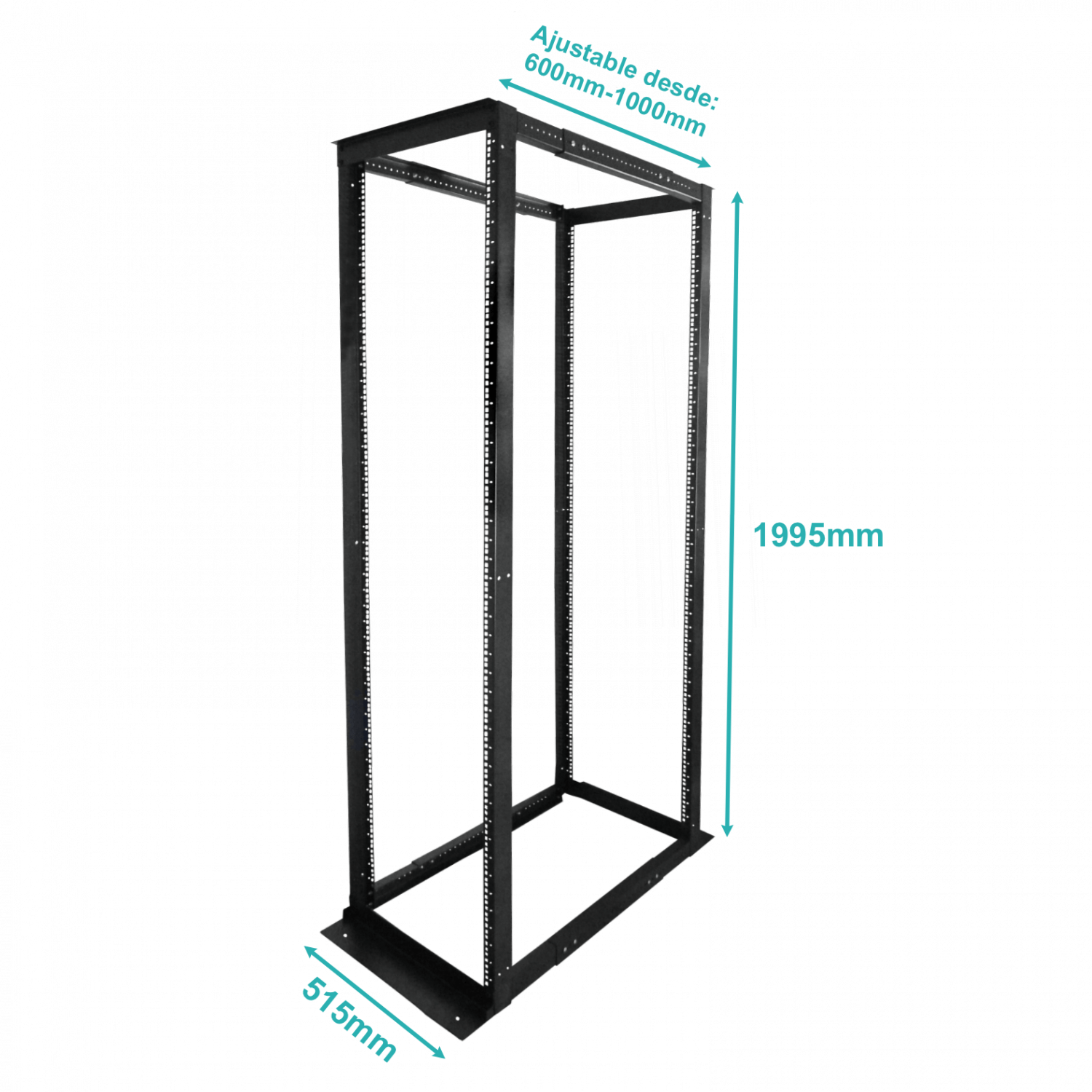 Bastidor Ajustable LINKMADE RK42-BBLW 42U Fondo 60 a 100cm Desarmado 1