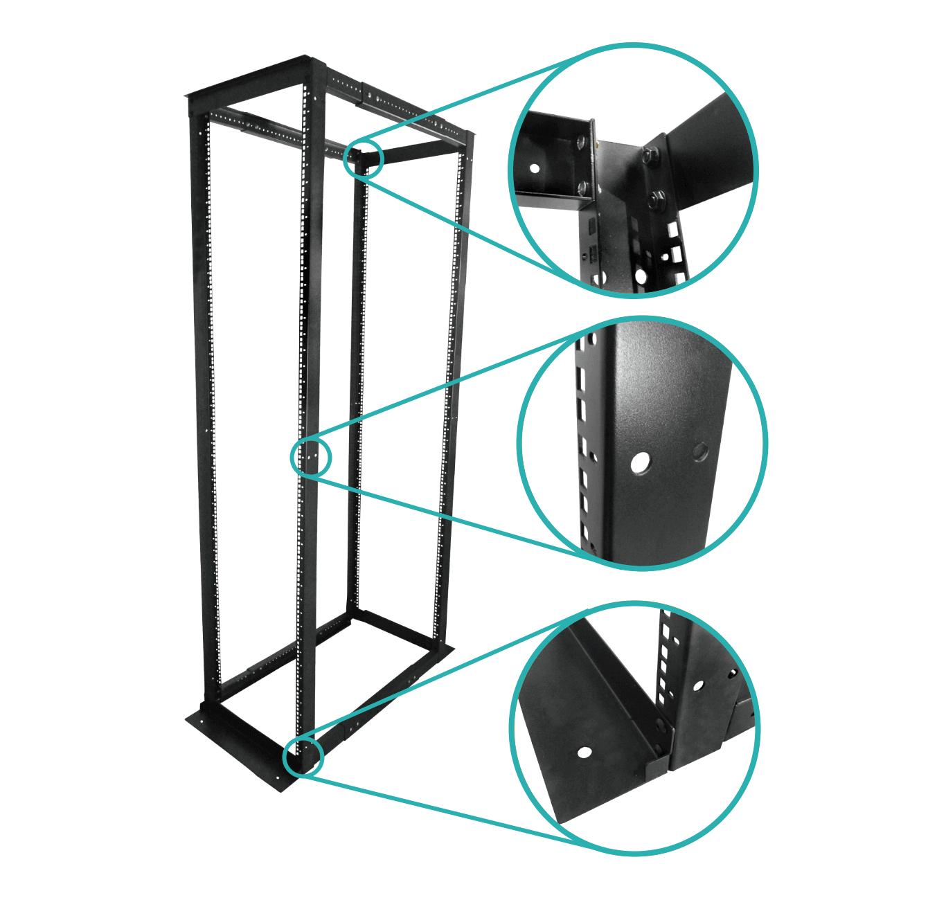 Bastidor Ajustable LINKMADE RK42-BBLW 42U Fondo 60 a 100cm Desarmado 5