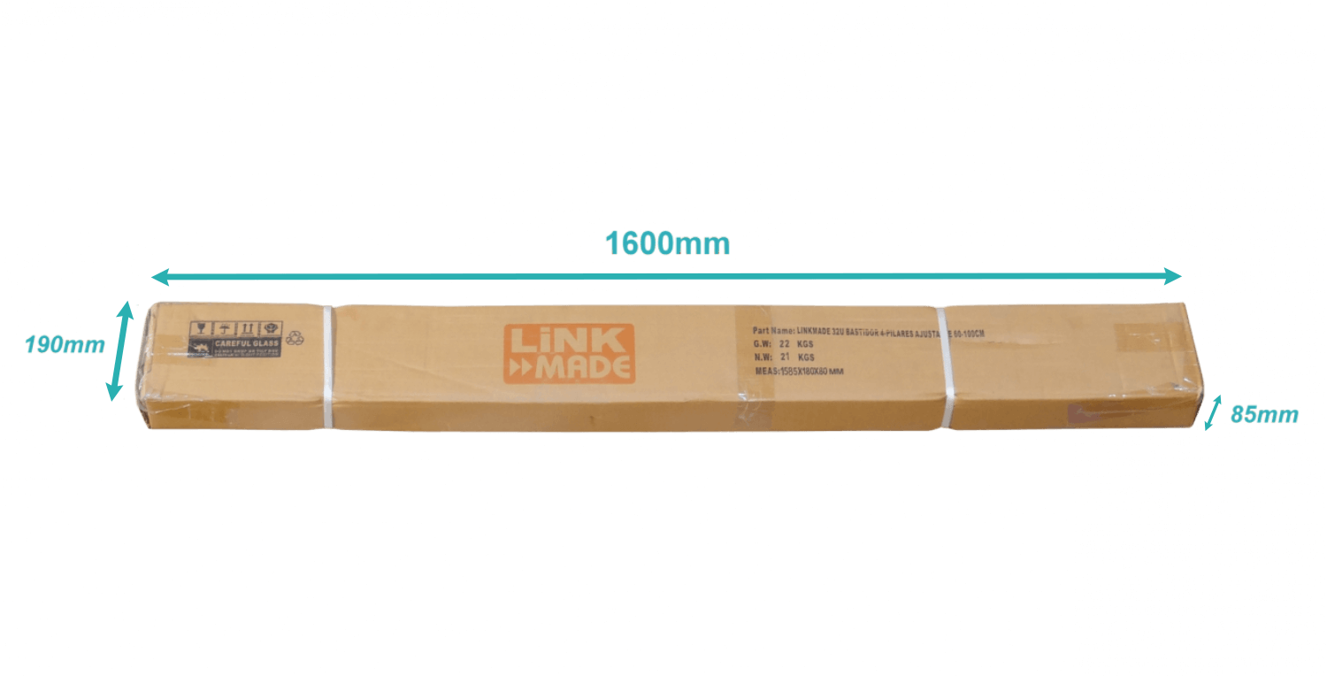 Bastidor Ajustable 32U LINKMADE RK32-BBLW 4 Pilares Fondo 60 a 100cm Negro 3