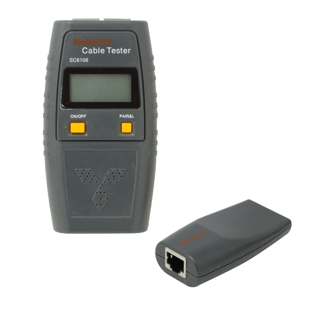 Tester 2-RJ45 BNC Pinzas c/Display c/Audio req-4-AAA 1