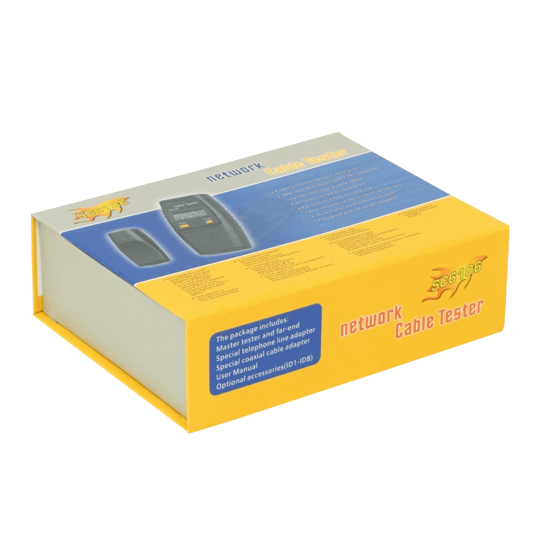 Tester 2-RJ45 BNC Pinzas c/Display c/Audio req-4-AAA 3