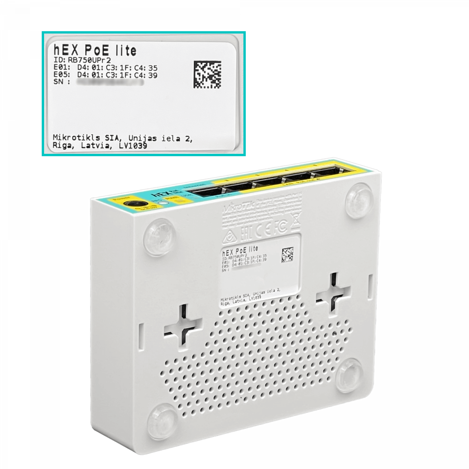 Router MikroTik hEX PoE lite RB750UPr2 - x5 Puertos, PoE en 4 Puertos, USB, CPU 650MHz, 64MB RAM 2