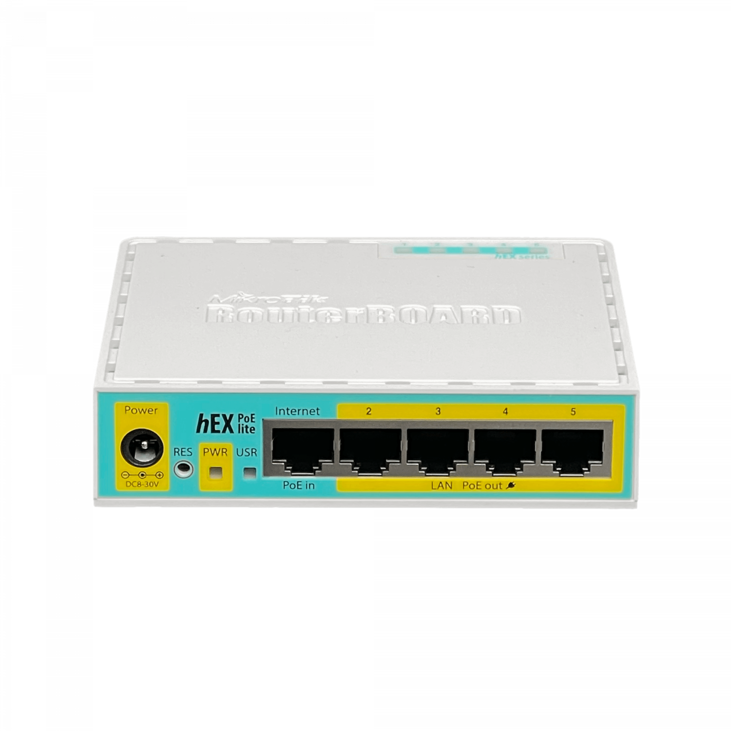 Router MikroTik hEX PoE lite RB750UPr2 - x5 Puertos, PoE en 4 Puertos, USB, CPU 650MHz, 64MB RAM 3