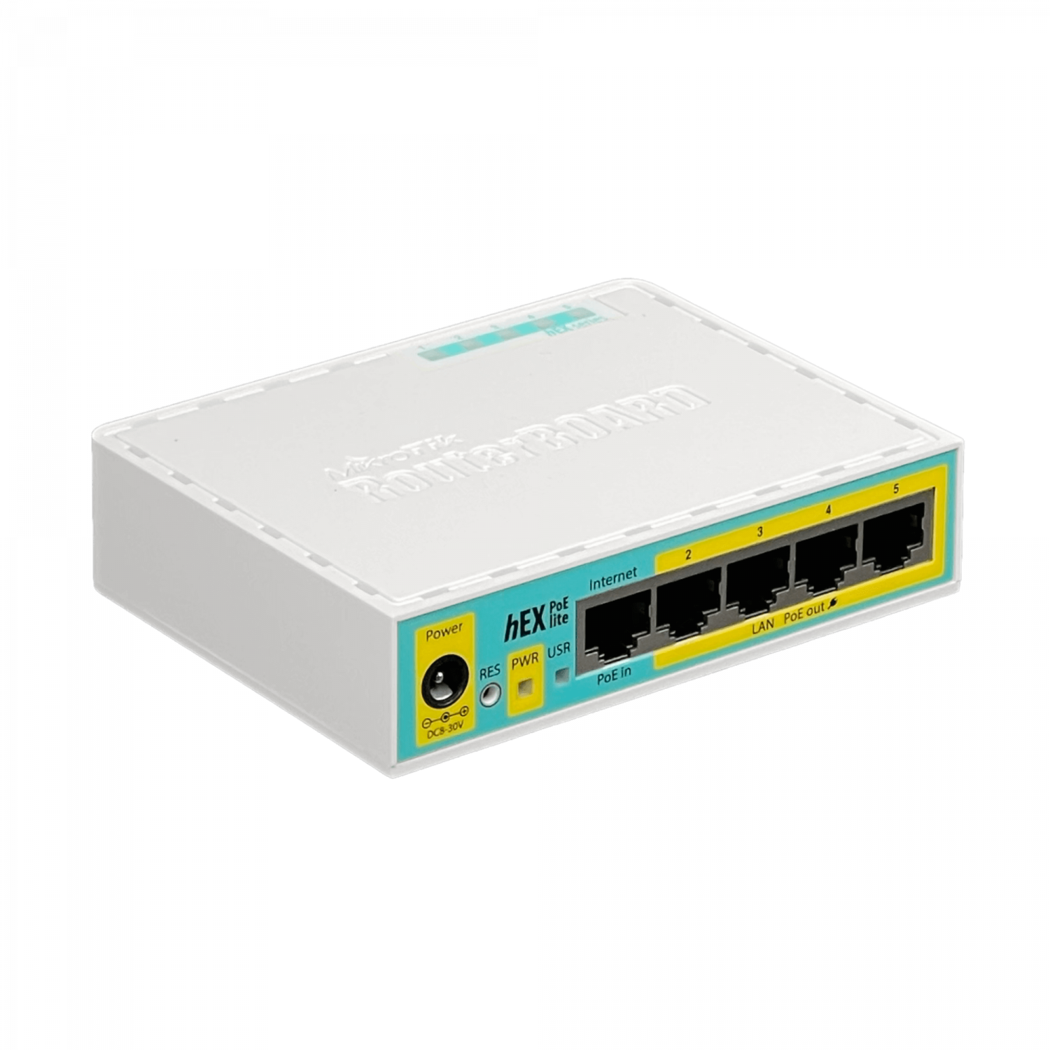 Router MikroTik hEX PoE lite RB750UPr2 - x5 Puertos, PoE en 4 Puertos, USB, CPU 650MHz, 64MB RAM 7