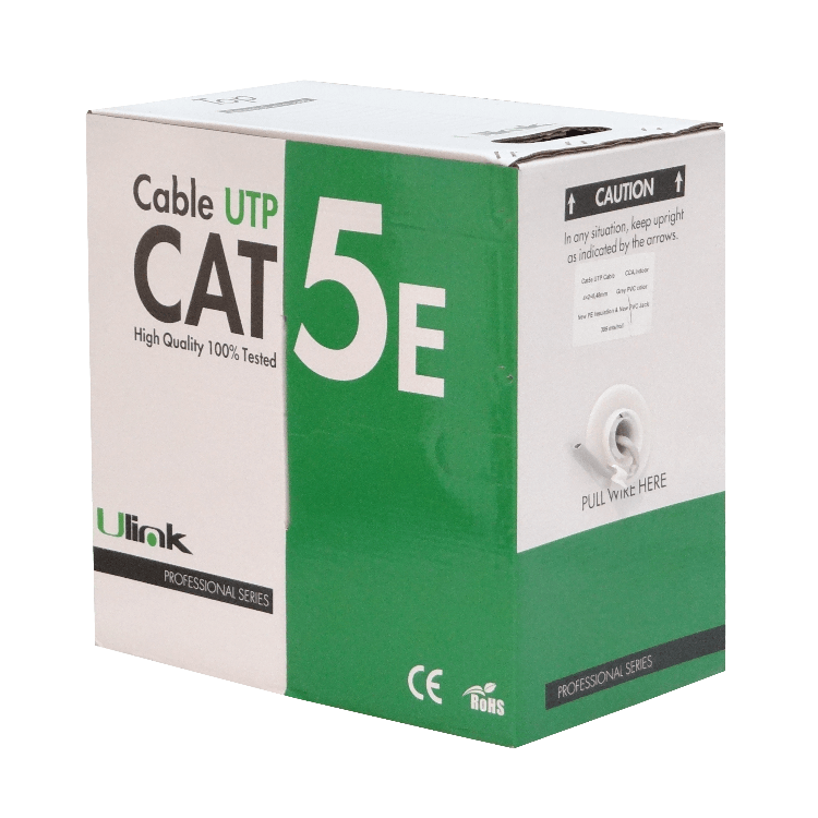 Caja Cable UTP ULINK 100-C CAT5E 300m CCA Unifilar 4-Pares 1