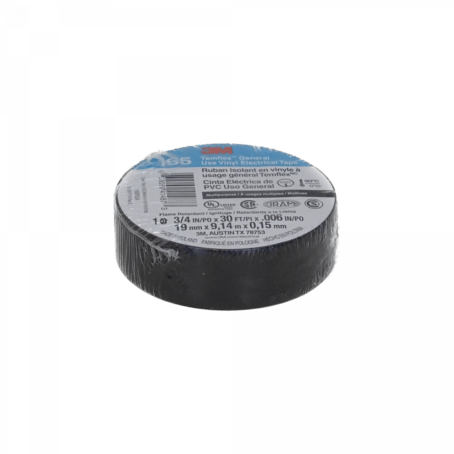 3M 9mt 165 Roja Huincha Cinta Aisladora PVC 19mm 0,15mm 600V 90ºC 1