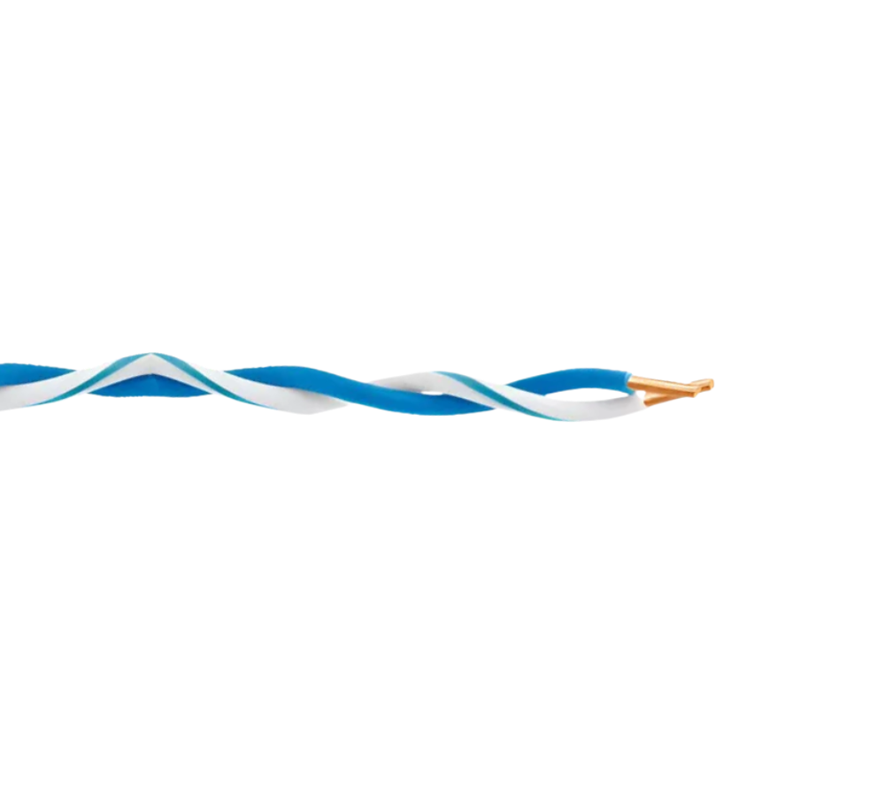 Jumper Azul/Blanco 24-26AWG 100mt Aleacion CCA UTP 1-par 1
