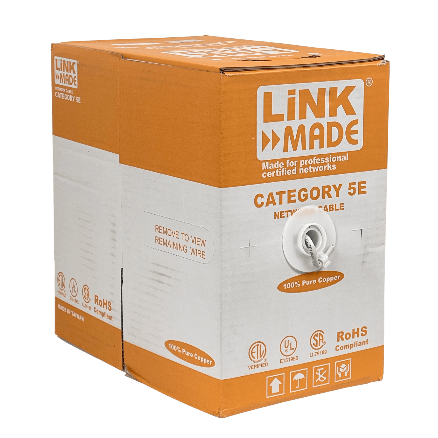 Cable F/UTP Cat5e unifilar 300 m, LINKMADE CBL-FG3, gris, cobre 100 %, CM 1