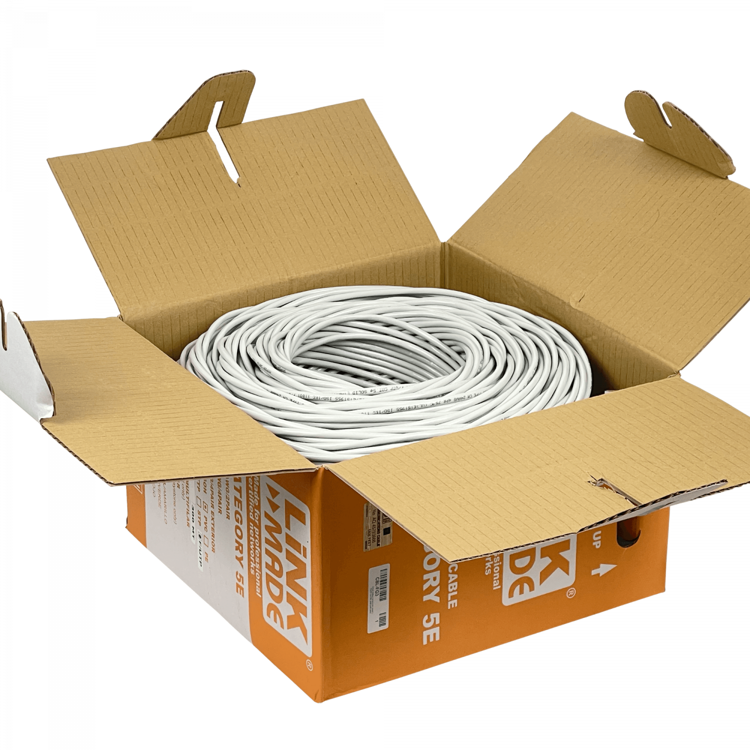 Cable F/UTP Cat5e unifilar 300 m, LINKMADE CBL-FG3, gris, cobre 100 %, CM 2