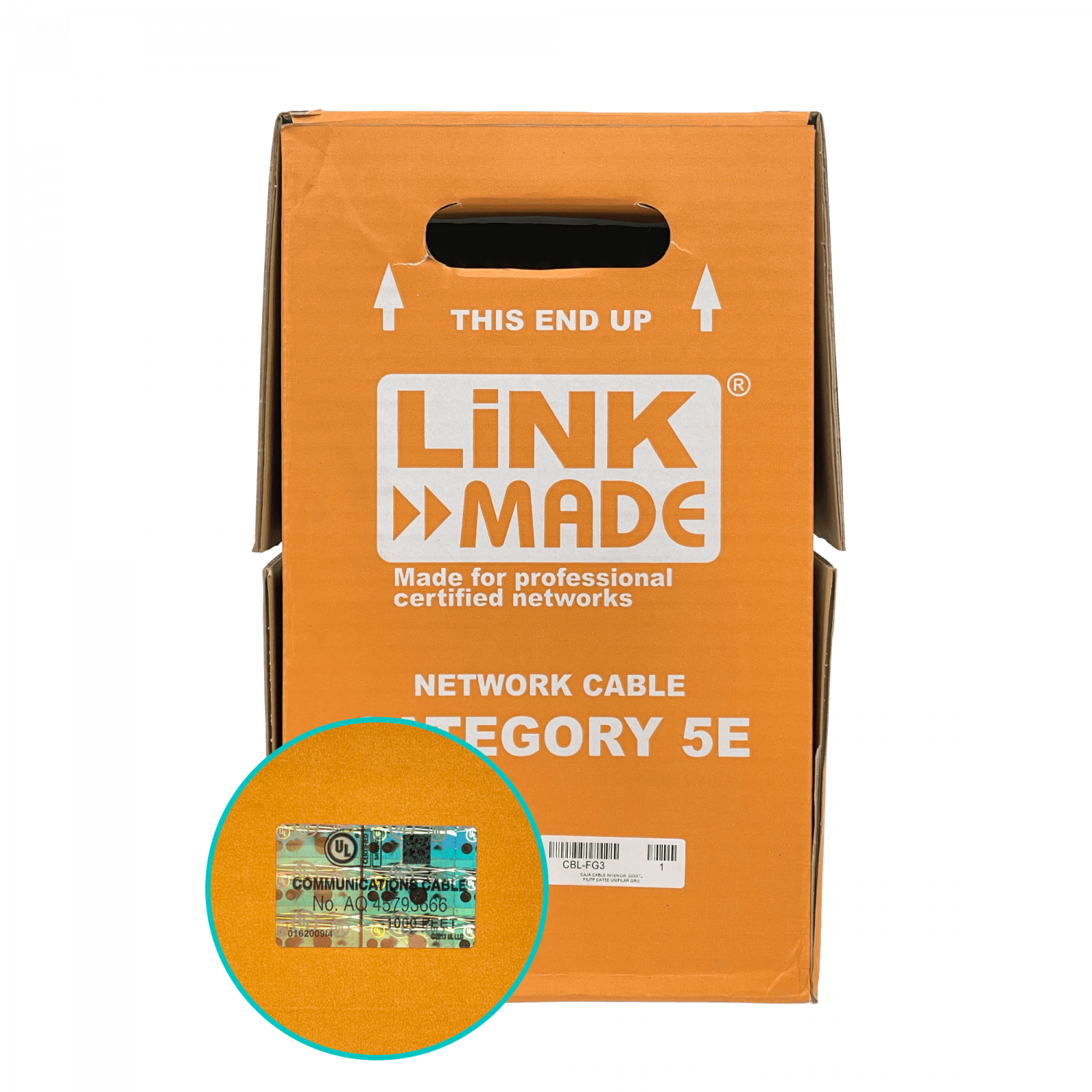 Cable F/UTP Cat5e unifilar 300 m, LINKMADE CBL-FG3, gris, cobre 100 %, CM 3