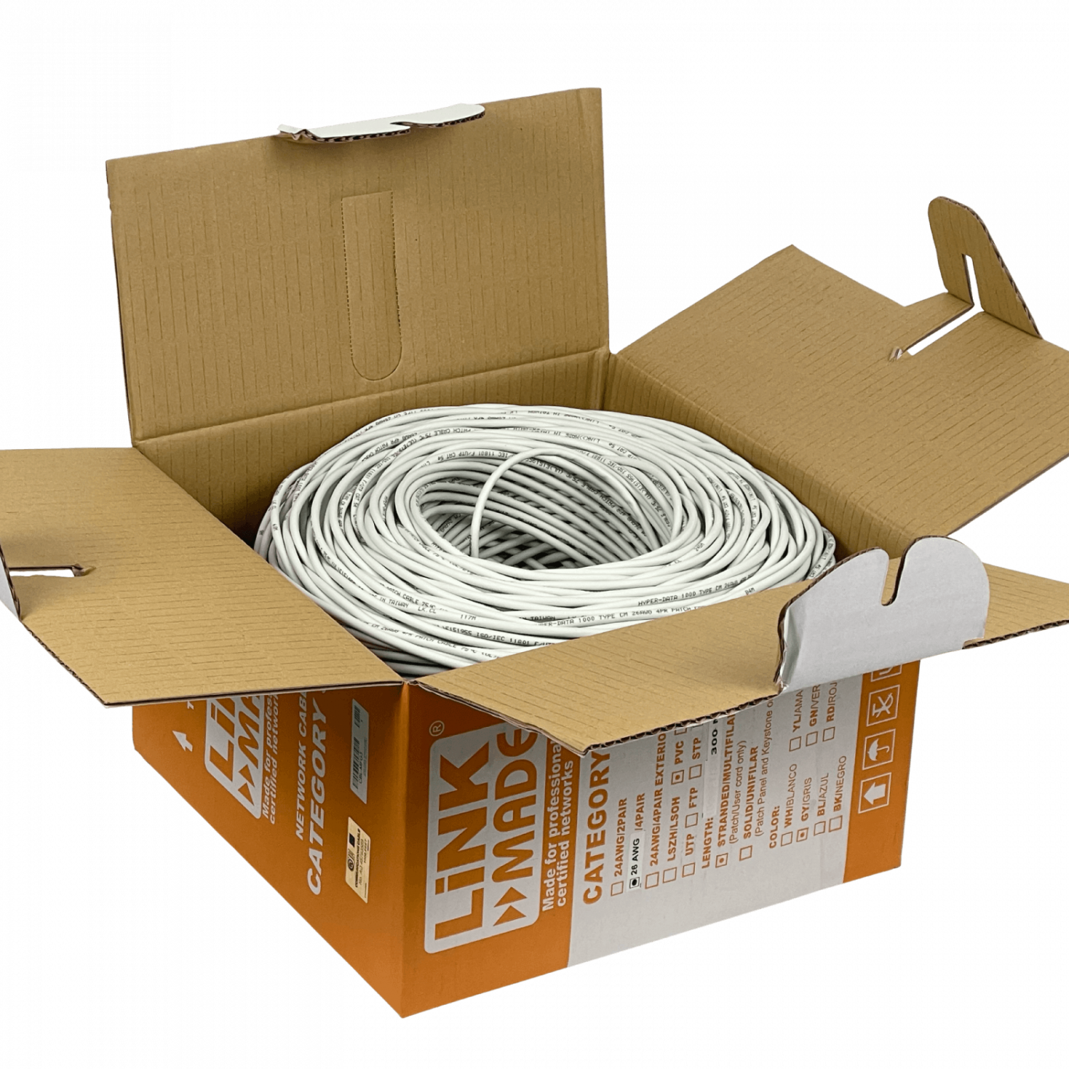 Cable F/UTP Cat5e multifilar blindado 300 m, LINKMADE CBL-MFG3, gris, cobre 100 % 2