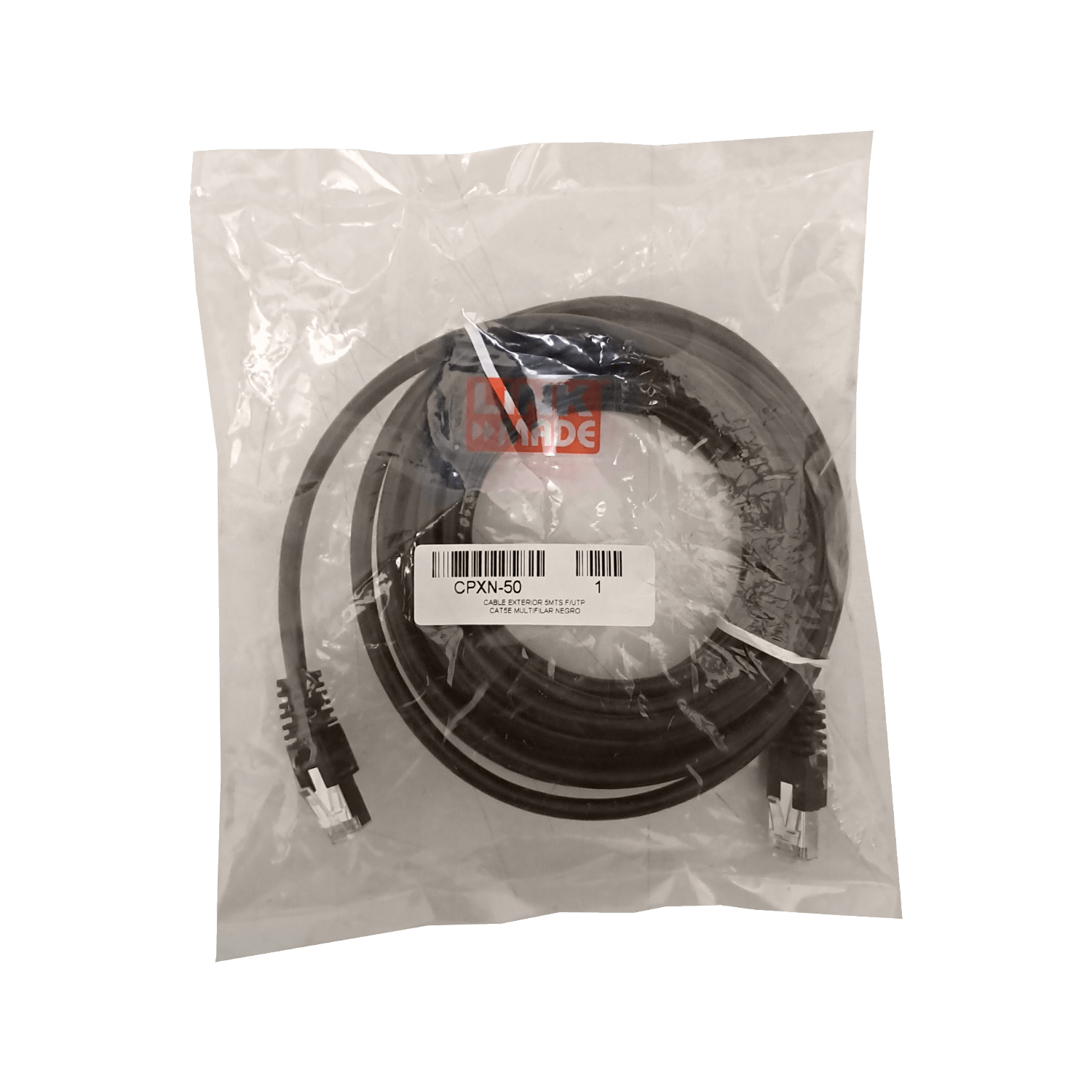Cable Exterior LINKMADE Cat5e SF/UTP 5mt Negro Multifilar 3