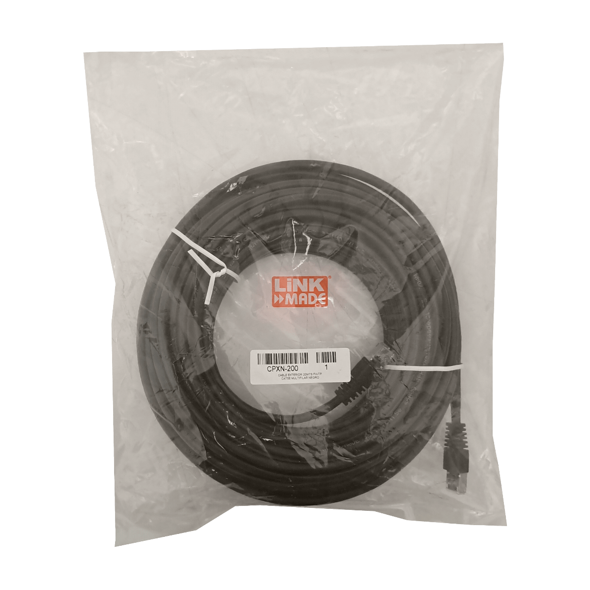 Cable Exterior LINKMADE Cat5e SF/UTP 20mt Negro Multifilar 3
