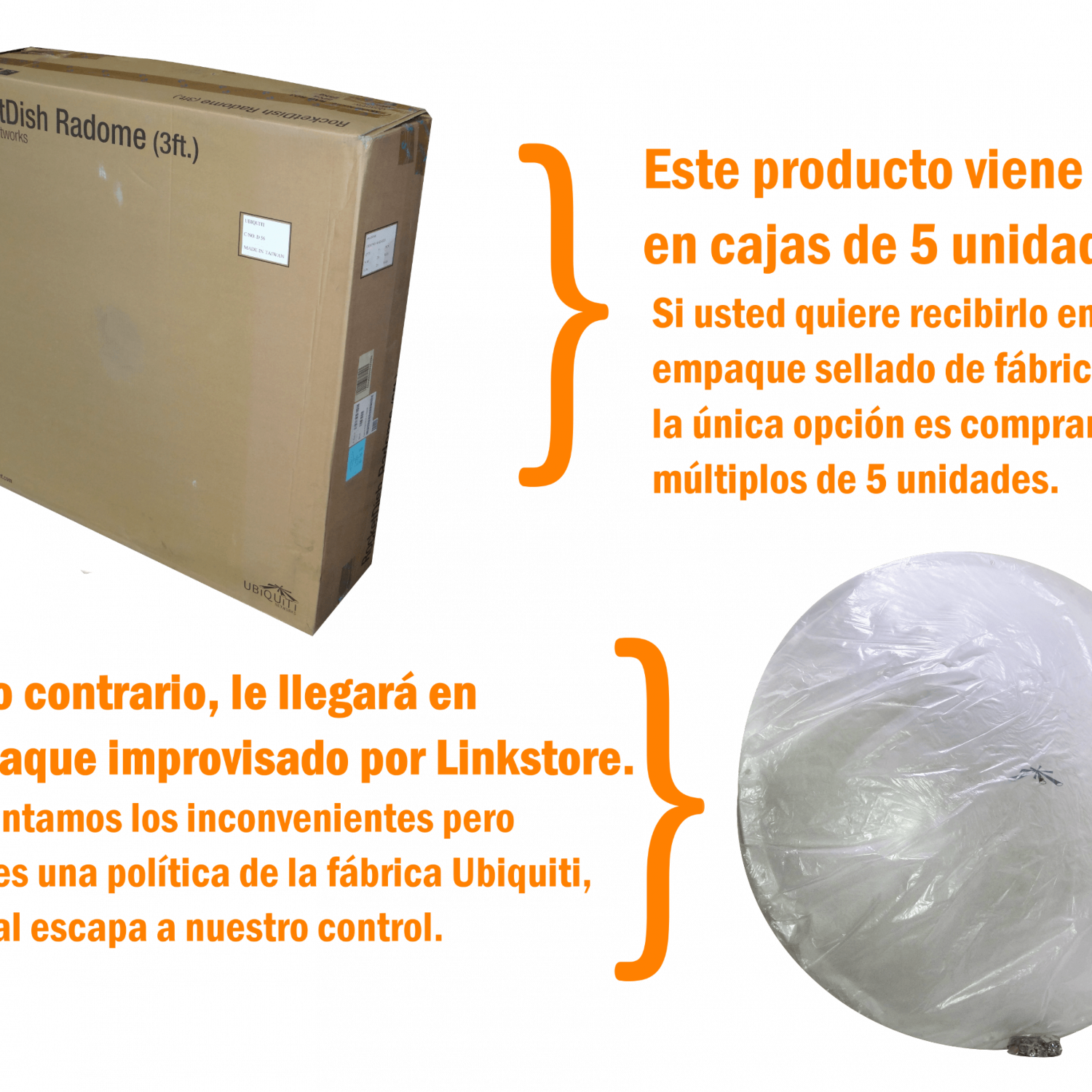 Cubierta Domo Radome de 3 Pies para RD-5G34, Protección contra Intemperie, Ubiquiti RAD-3RD 2
