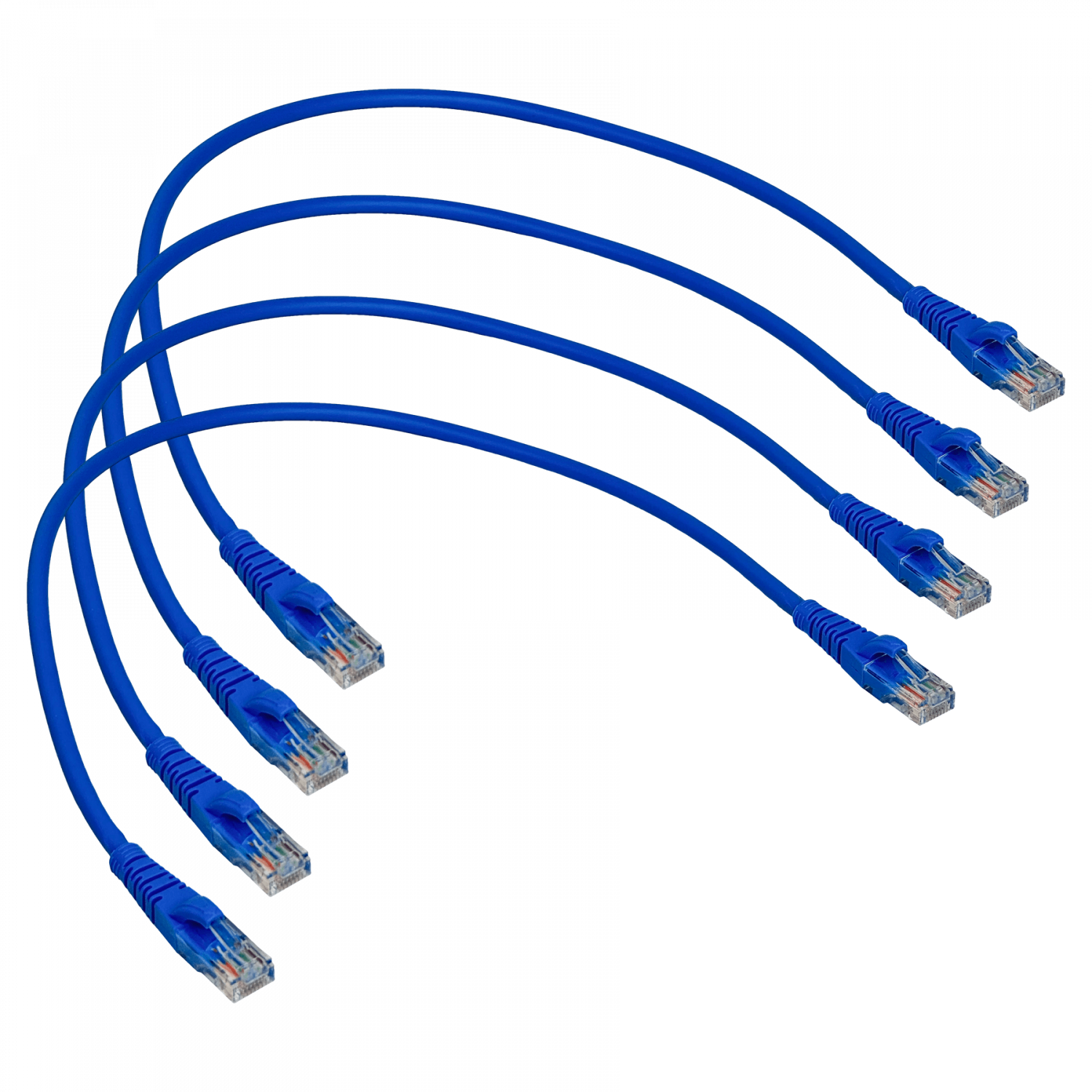 Pack x4 Cable Patch LINKMADE Cat5e 0.5mt Azul LSZH Inyectado Multifilar 2