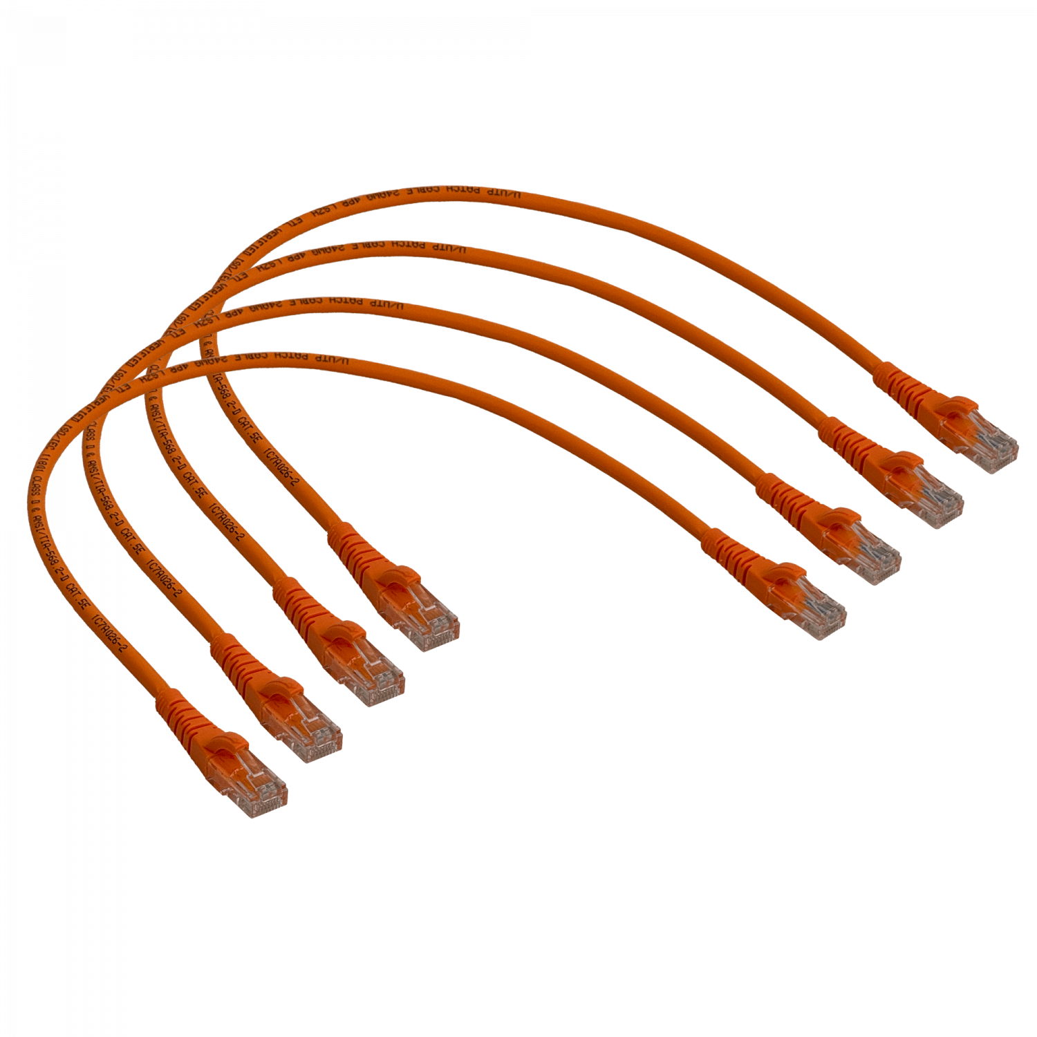 Pack x4 Cable Patch LINKMADE Cat5e 0.5mt Naranjo LSZH Inyectado Multifilar 3