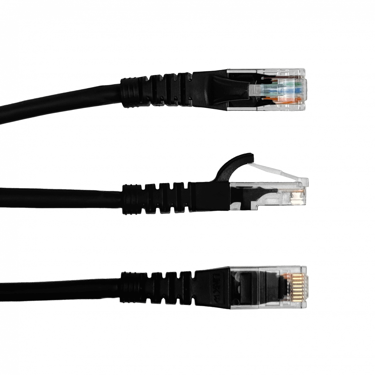 Pack x4 Cable Patch LINKMADE Cat5e 0.5mt Negro LSZH Inyectado Multifilar 1