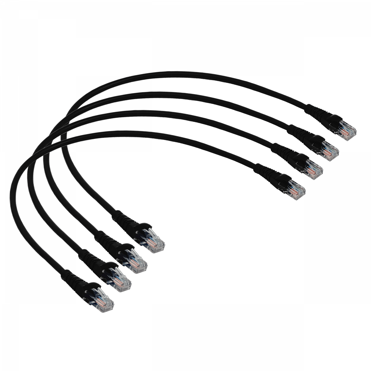 Pack x4 Cable Patch LINKMADE Cat5e 0.5mt Negro LSZH Inyectado Multifilar 3