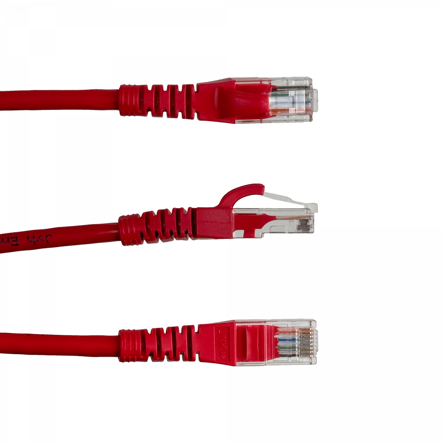 Pack x4 Cable Patch LINKMADE Cat5e 0.5mt Rojo LSZH Inyectado Multifilar 3