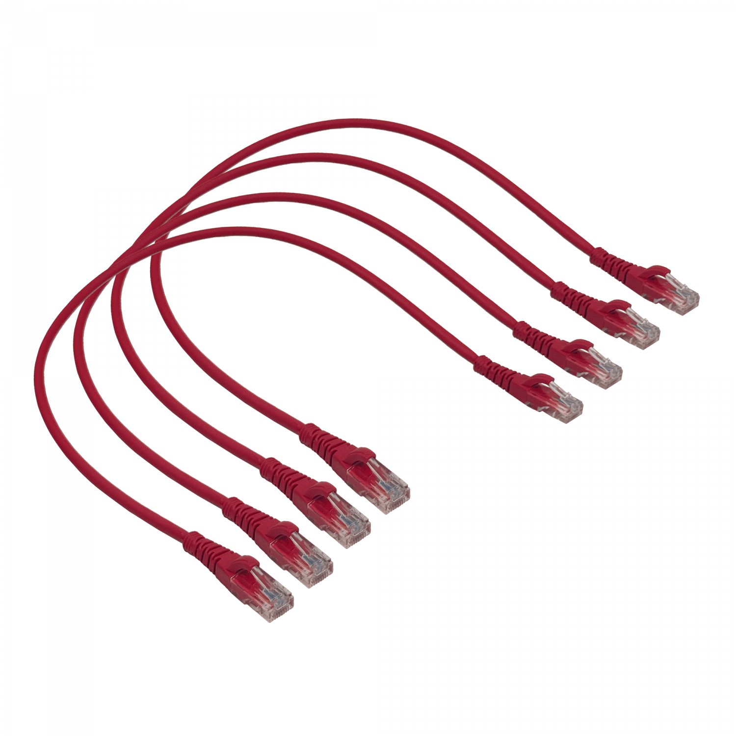 Pack x4 Cable Patch LINKMADE Cat5e 0.5mt Rojo LSZH Inyectado Multifilar 4