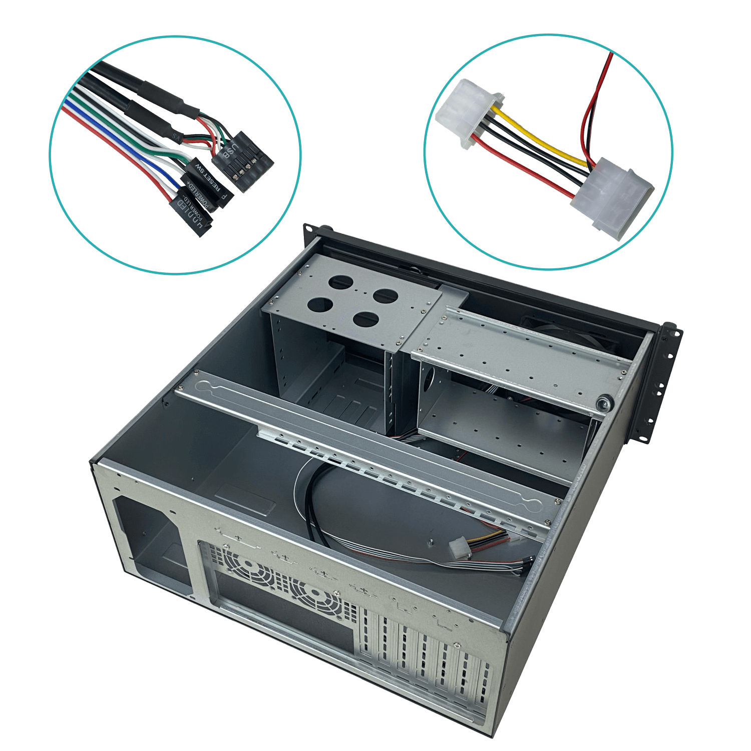 LINKMADE 4U Case Rack Micro-ATX 4-PCI-Low-Profile req/Fuente-ATX 1