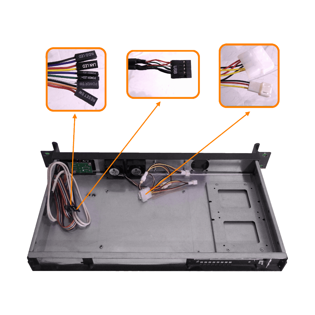 Case Rack LINKMADE RAG-1U 1U 2 HDD 1 PCI Mini ITX sin Fuente Requiere FATX 4