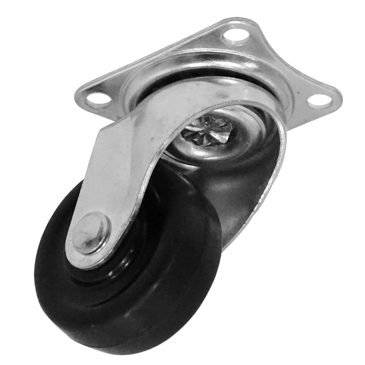 Rueda 1,5-pulgadas Giratoria Negra Soporta-20Kg 38x45x53mm 3