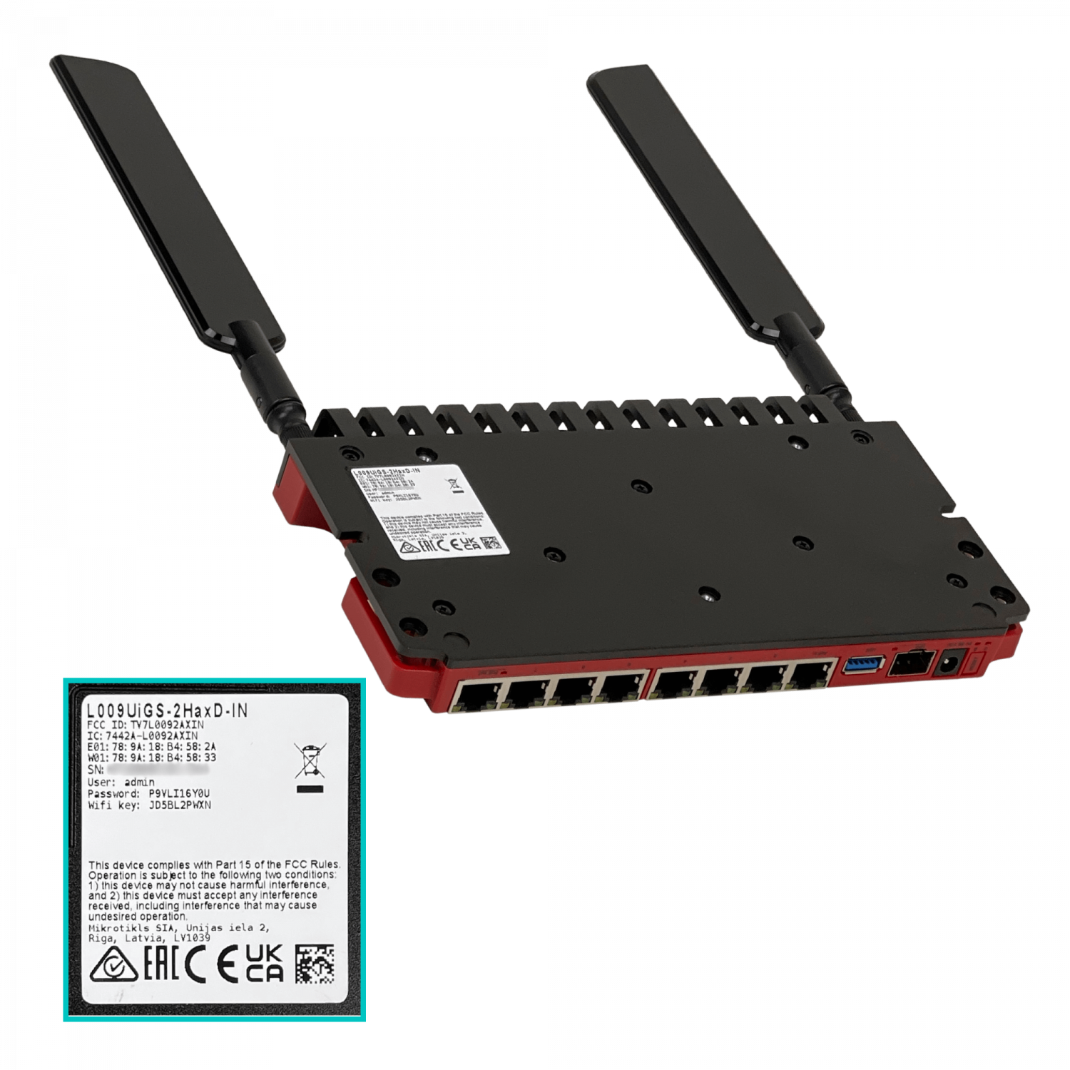 Router Inalámbrico MikroTik L009UiGS-2HaxD-IN - Wi-Fi 6 Dual Band, x5 Puertos Ethernet, PoE In/Out 8