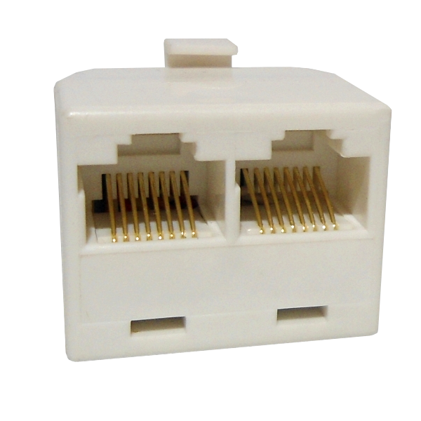 Union Y 2-RJ45-Hembra 1-RJ45-Macho CAT3 Blanco 2