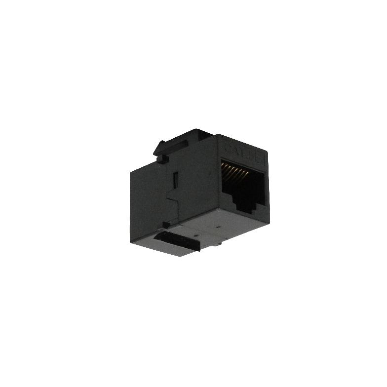 Negro Cat5e UTP Copla RJ45-RJ45 Keystone Feedthrough 1