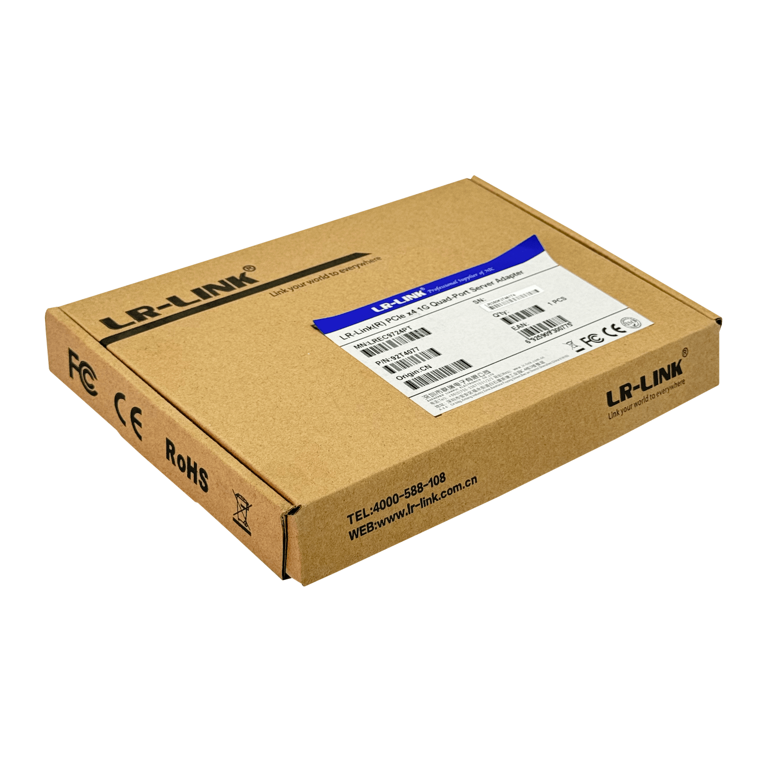 Tarjeta de Red PCIe x4 LR-LINK LREC9704HT - Cuatro Puertos Gigabit Ethernet, Intel 82580 5