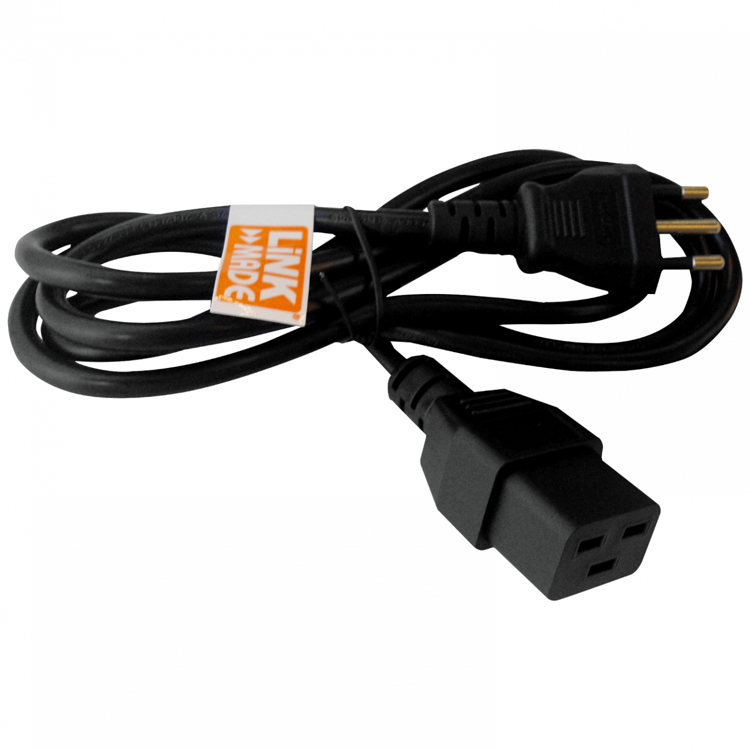 Cable de Poder 140cm LINKMADE C19 Hembra a Chile-It Macho Negro 10A 3x1.0mm2 1