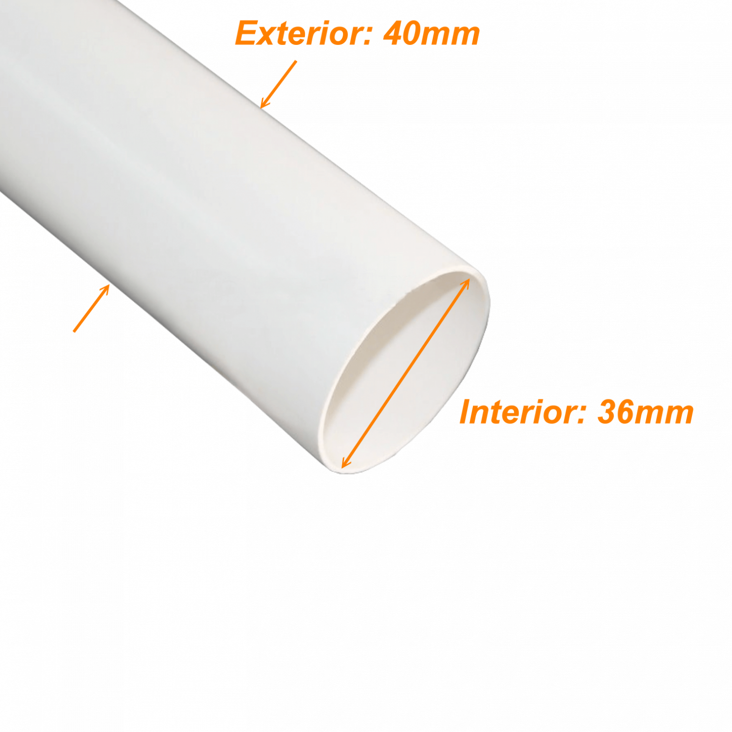 Tubo conduit LinkChip PVC40W-3 blanco 40mm x 1.65mm largo 3m 1