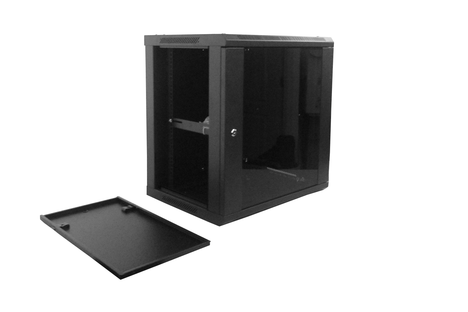 Gabinete Pared LINKMADE RK12-4L 12U Fondo 45cm Negro Incluye M6-4KIT y 2U 2