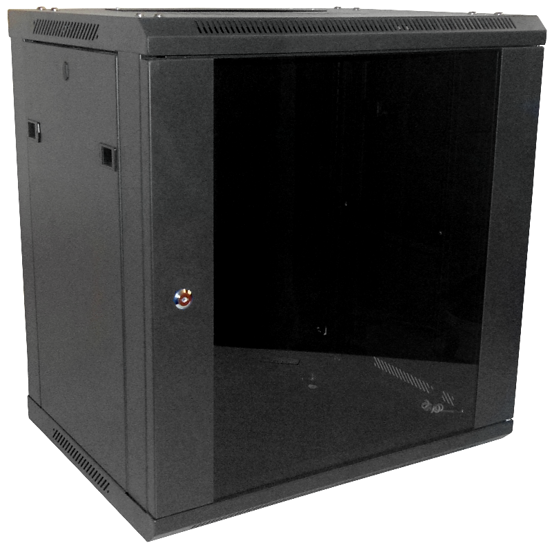 Gabinete Pared LINKMADE RK12-4L 12U Fondo 45cm Negro Incluye M6-4KIT y 2U 3