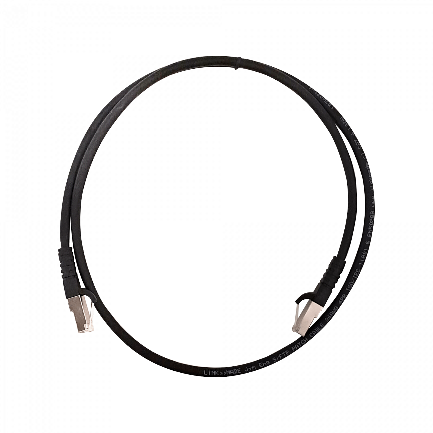Cable Patch LINKMADE Cat6 S/FTP 1mt Negro LSZH Inyectado Multifilar 3
