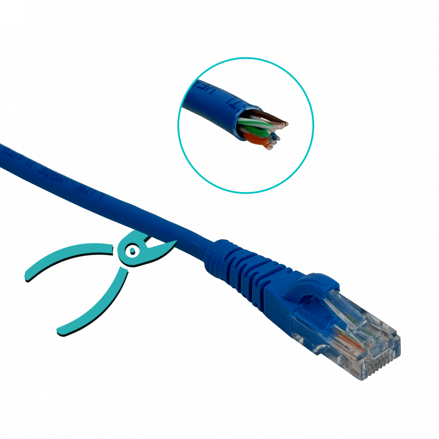 Cable Patch LINKMADE Cat5e 5mt Azul LSZH Inyectado Multifilar 3