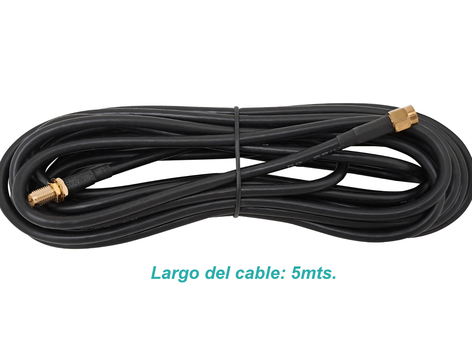 Cable Coaxial 5m, RPSMA-Hembra a RPSMA-Macho, RG58, Negro 1