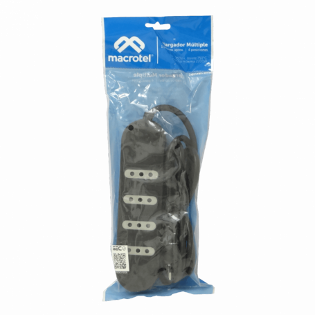 Alargador MACROTEL 1.5 Metro 4 Enchufes, Color Negro 5