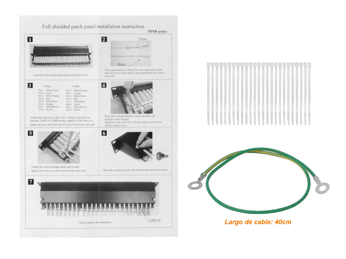 Patch Panel LINKMADE 0.5U, 24 Puertos RJ45, Cat6A F/UTP S/FTP, Blindado 2