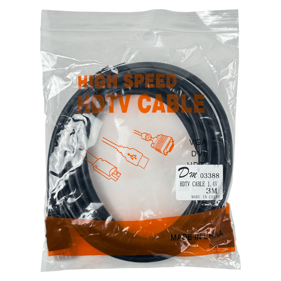 Cable HDMI v1.4 3.0m Macho-Macho, Negro, Full HD 1080p 1