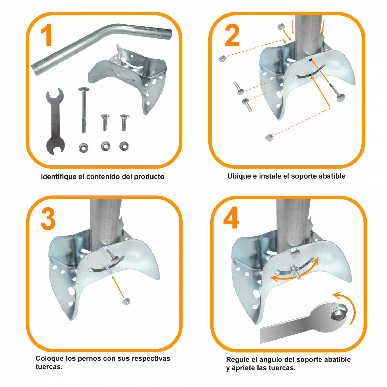 Soporte Exterior LINKMADE BAM-50 50cm Abatible Galvanizado para Muro 3