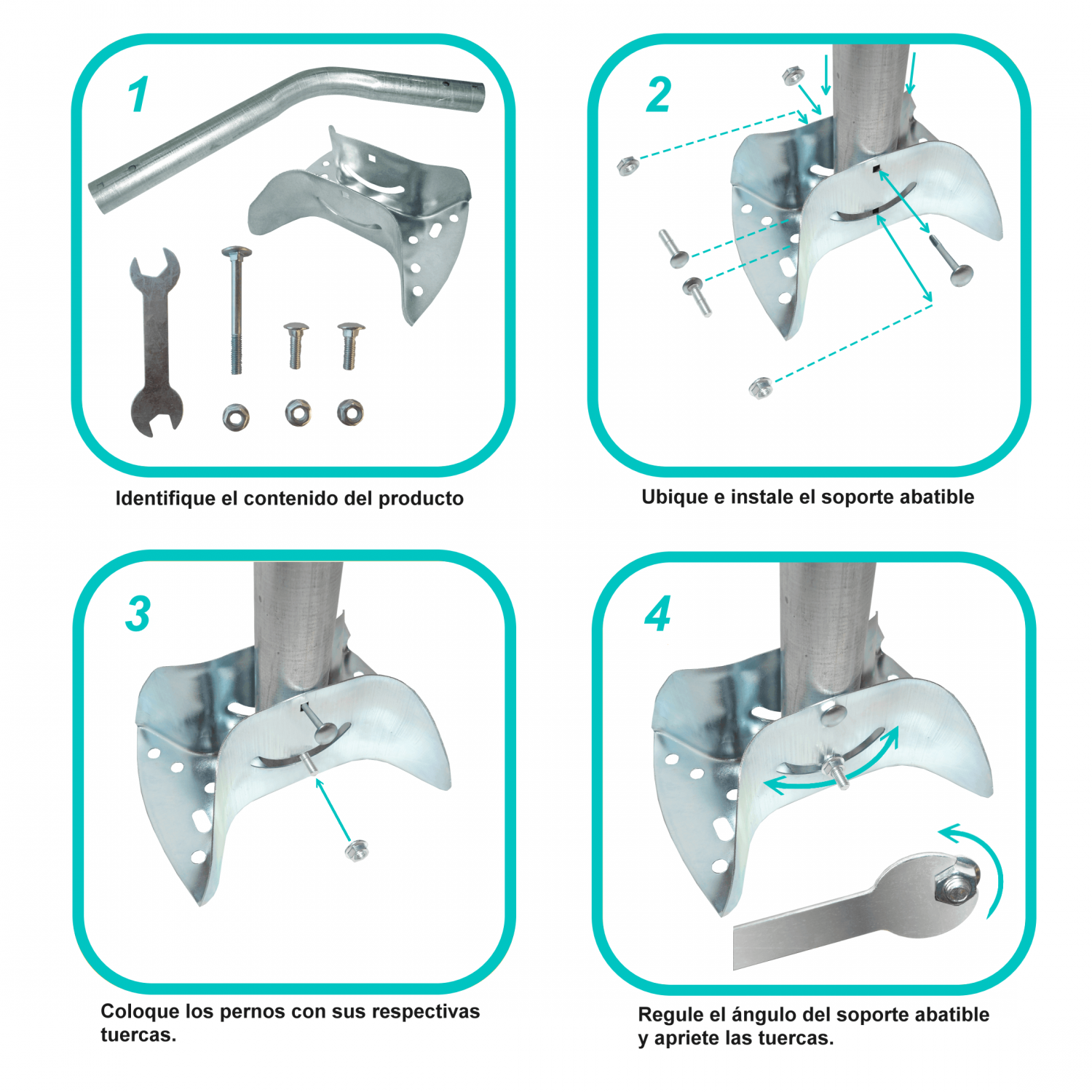 Soporte LINKMADE para Muro Exterior, Abatible, Galvanizado, 120cm 3